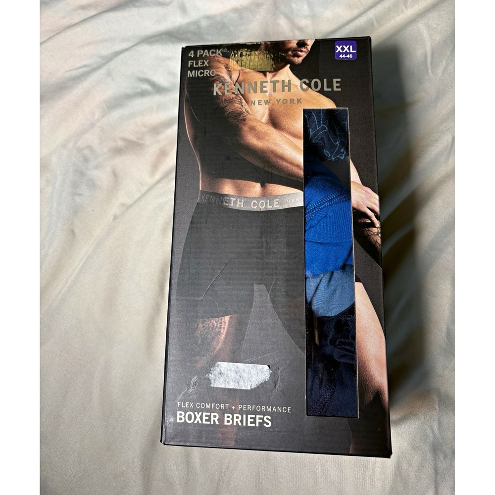 Kenneth Cole NY Men's Micro Flex Boxer Briefs 4-Pack Tagless 2XL Multicolor